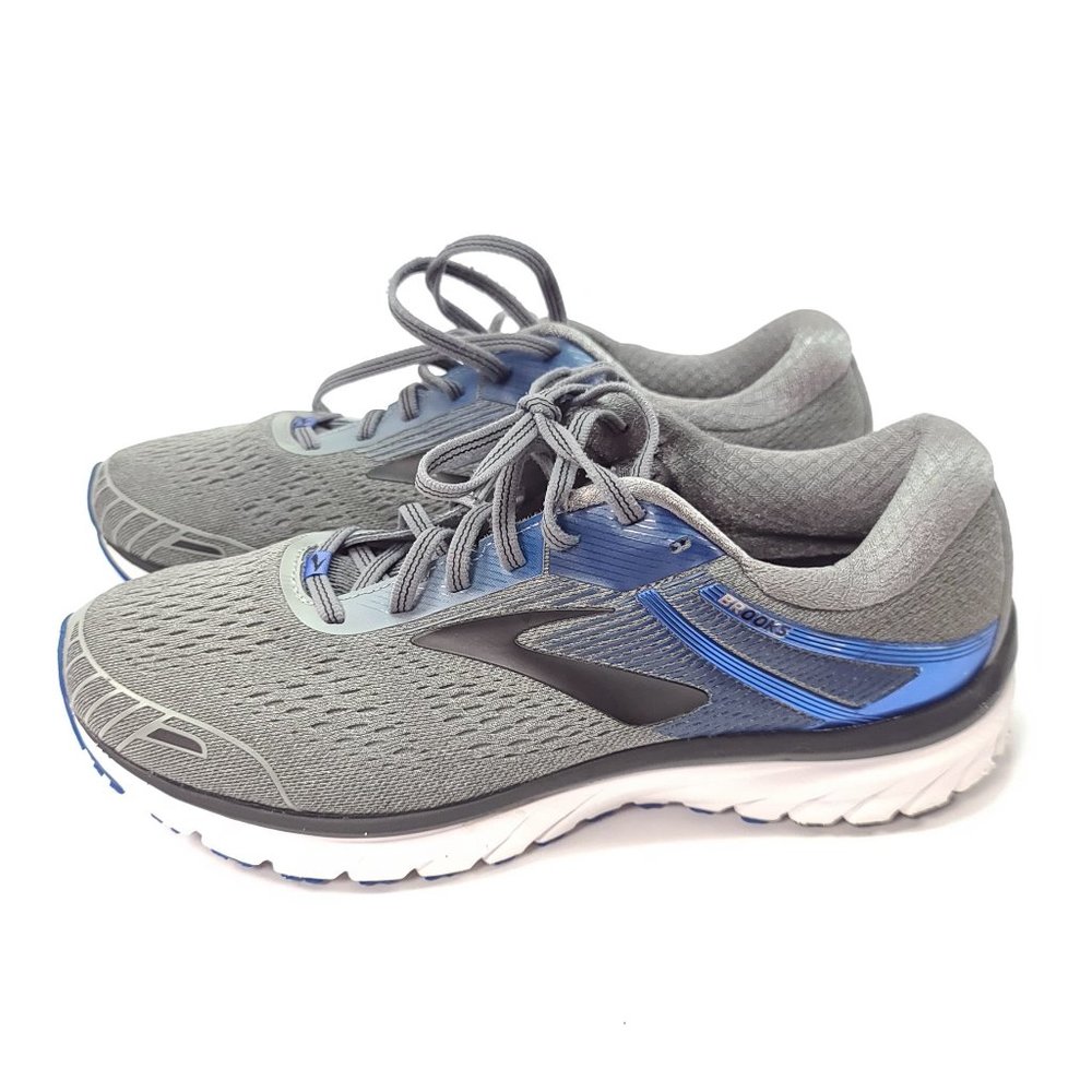 Brooks Adrenaline GTS 18 Blue Grey Lace Up Sneaker Athletic Size 10.5 Wide 2E